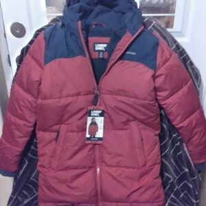 Lands' End Red and Black Puffer Jacket